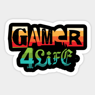 Gamer 4 Life text 13.0 Sticker